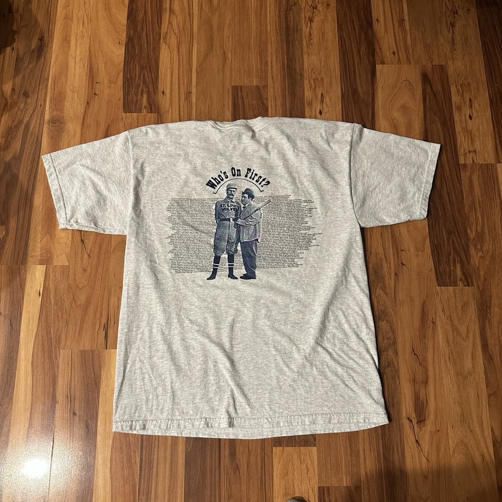 Vintage Abbott & Costello Who's on First Comedy Double Sided Shirt Baseball XL